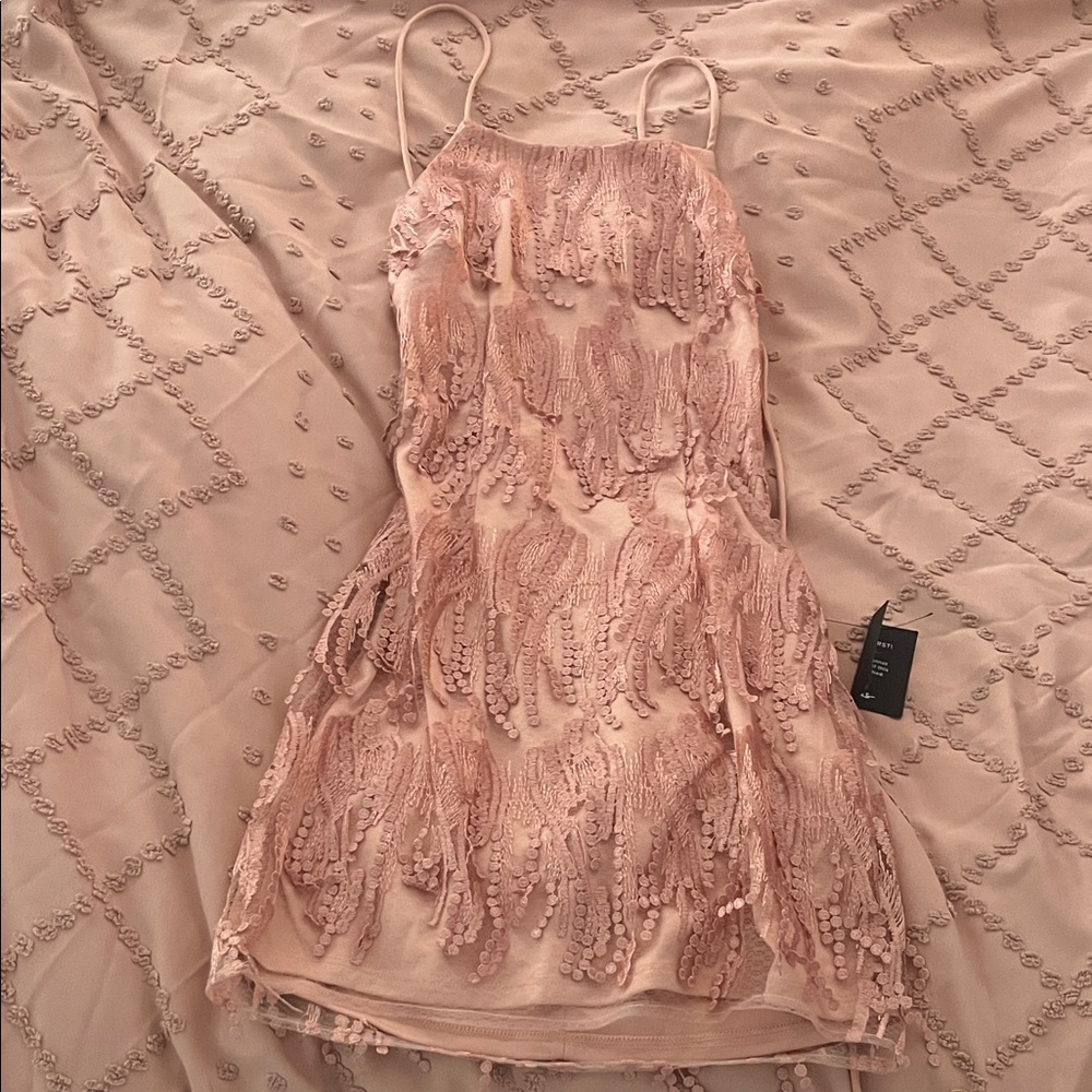 Lulu's Blush Embroidered Dress